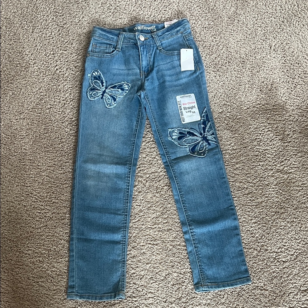 Jeans with Butterfly Accents